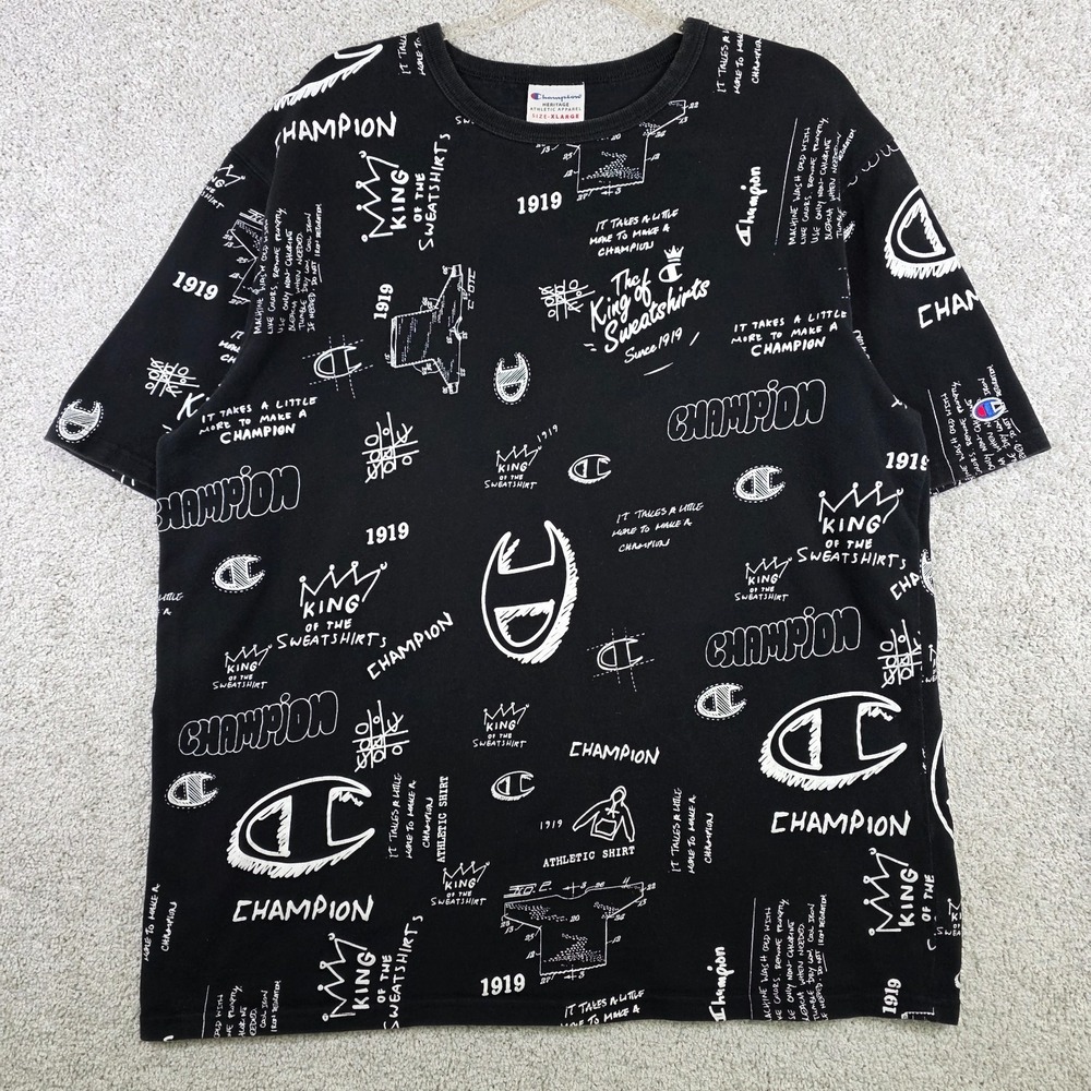 Champion Heritage "King Of The Sweatshirts" AOP Graffiti‎ Black XL T-Shirt